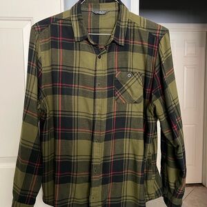 Alpine Design Olive and Black Plaid Shirt